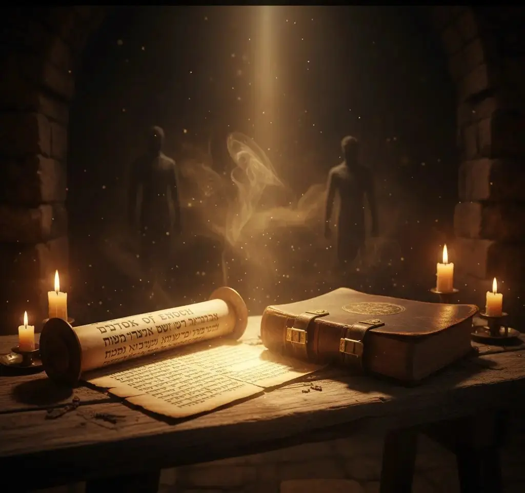 Ancient texts including the Book of Enoch and Bible revealing the truth about demon origins as disembodied Nephilim spirits