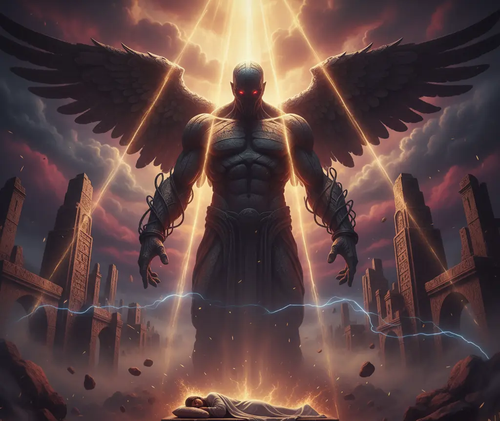 Biblical dream interpretation showing Nephilim giant appearing in dream representing spiritual challenges and divine calling
