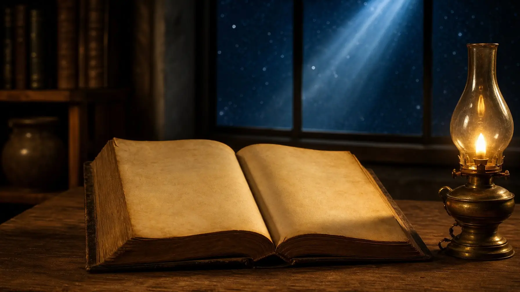 An open ancient book beside a sleeping figure, representing biblical dreams and divine visions